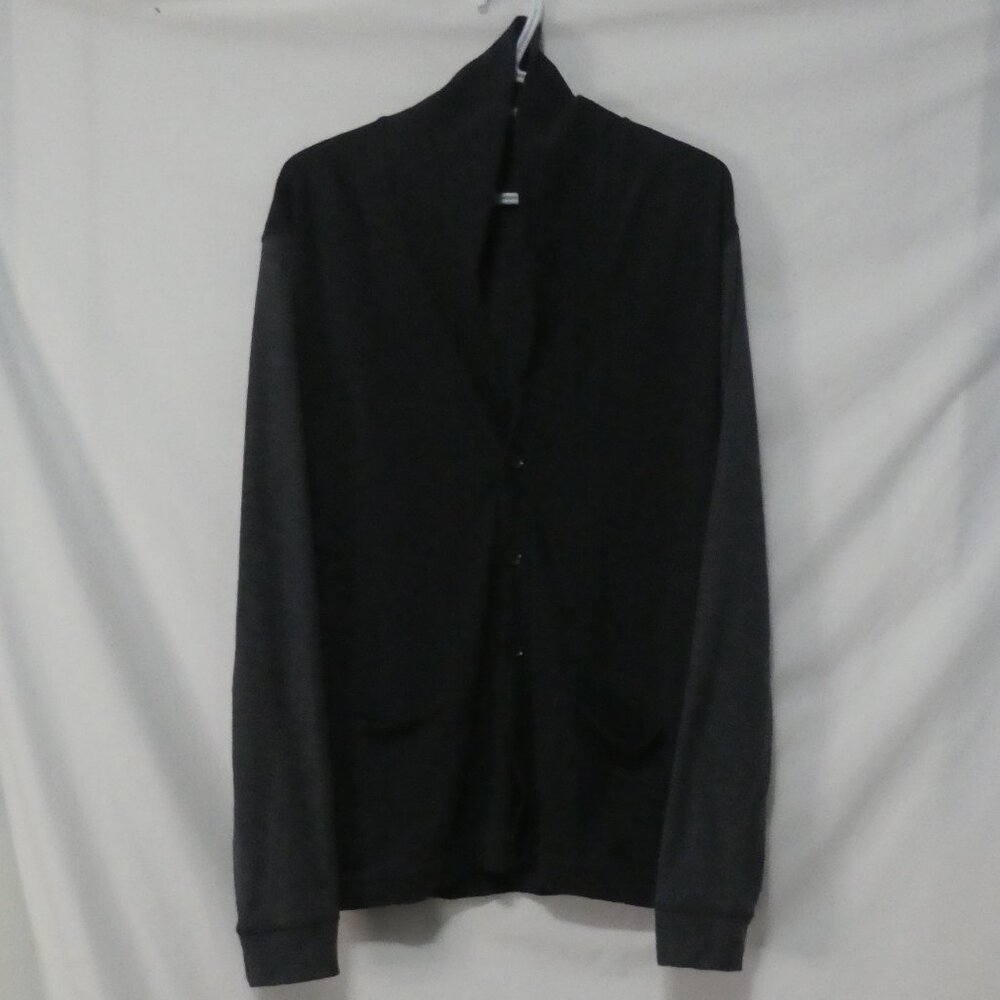 JOHN VARVATOS USA | large | Classic Black and Grey Button-Up Cardigan